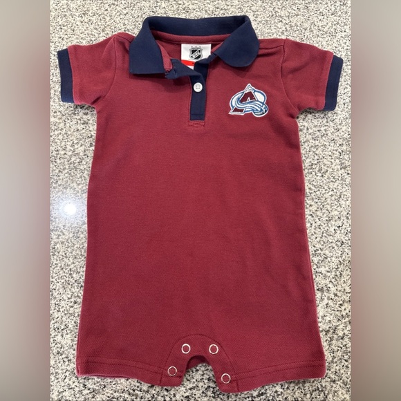 NHL Other - Infant NHL Colorado Avalanche Prepster Polo Romper, 18 Months, Red Blue